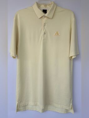 Dunning Golf Men’s Golf Polo with The Boulders Logo Pale Yellow Size Large